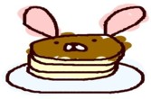 イラスト「うさぎ、動物、食べ物、ホットケーキ」さかぐち葵